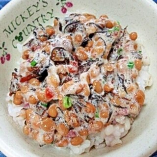 納豆の食べ方-梅ひじき♪